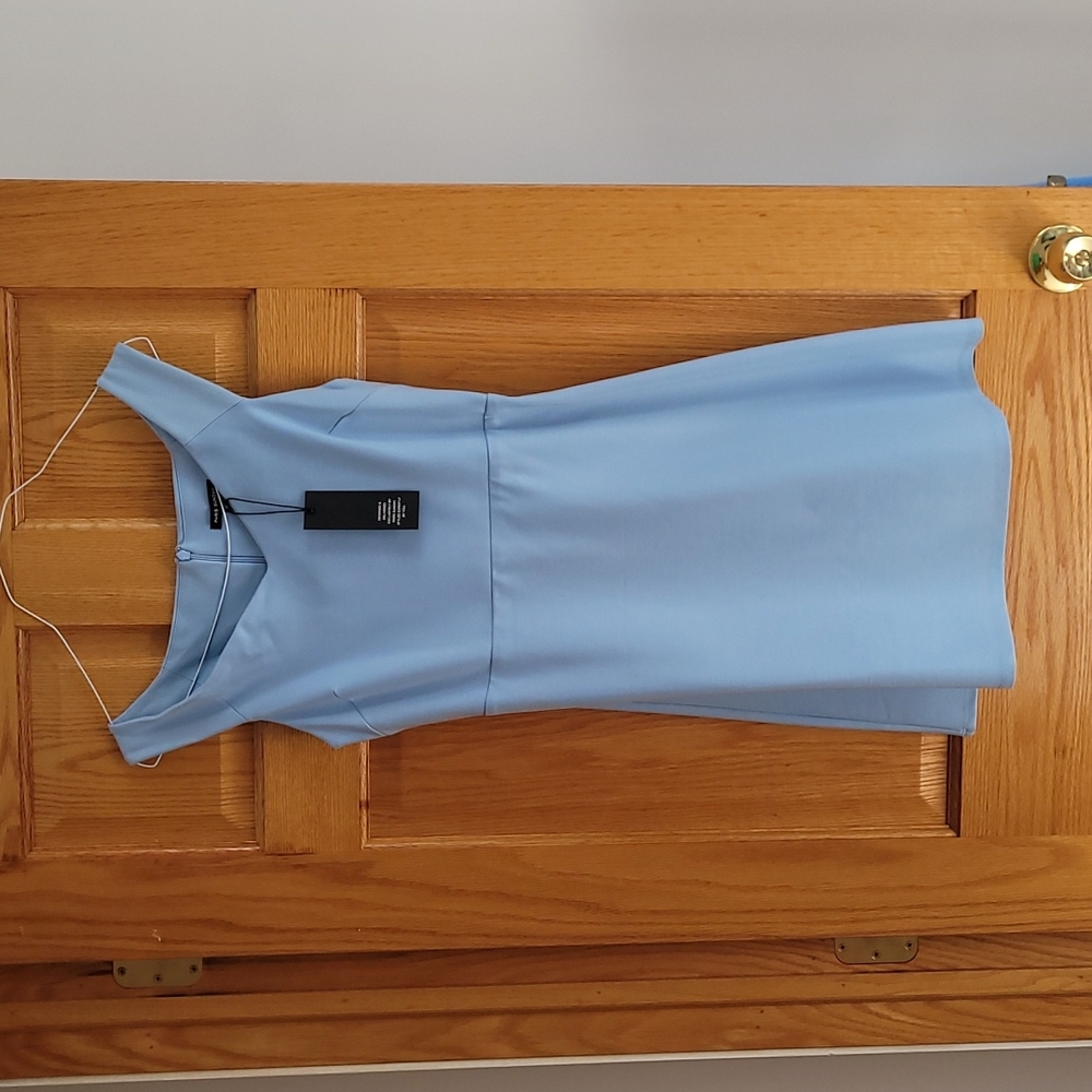Paris Sunday off the should baby blue a-line dress.  Size M.